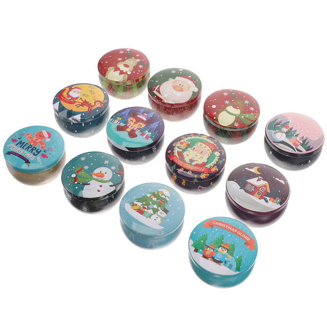 12pcs Christmas Theme Scented Boxes Empty Aromatherapy Small Tins -  AliExpress